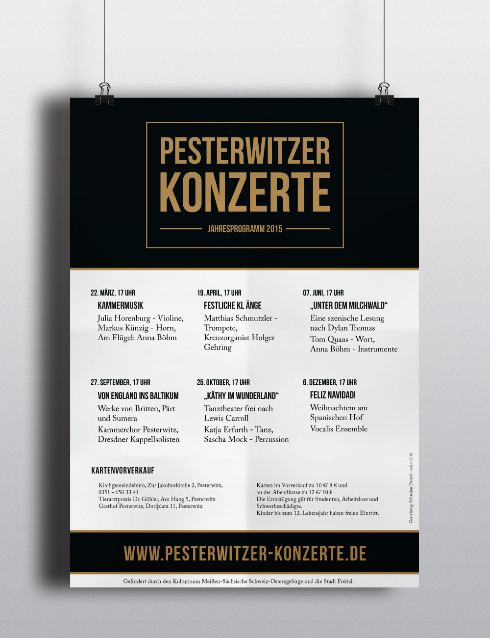 Plakat Jahresprogramm 2015 Pesterwitzer Konzerte
